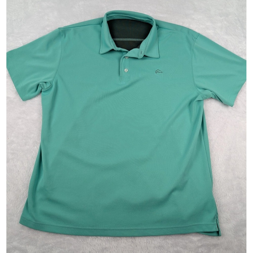 SIMMS Men's XL‎ Polo Light Green Fishing Shirt Performance Embroidered Outdoor